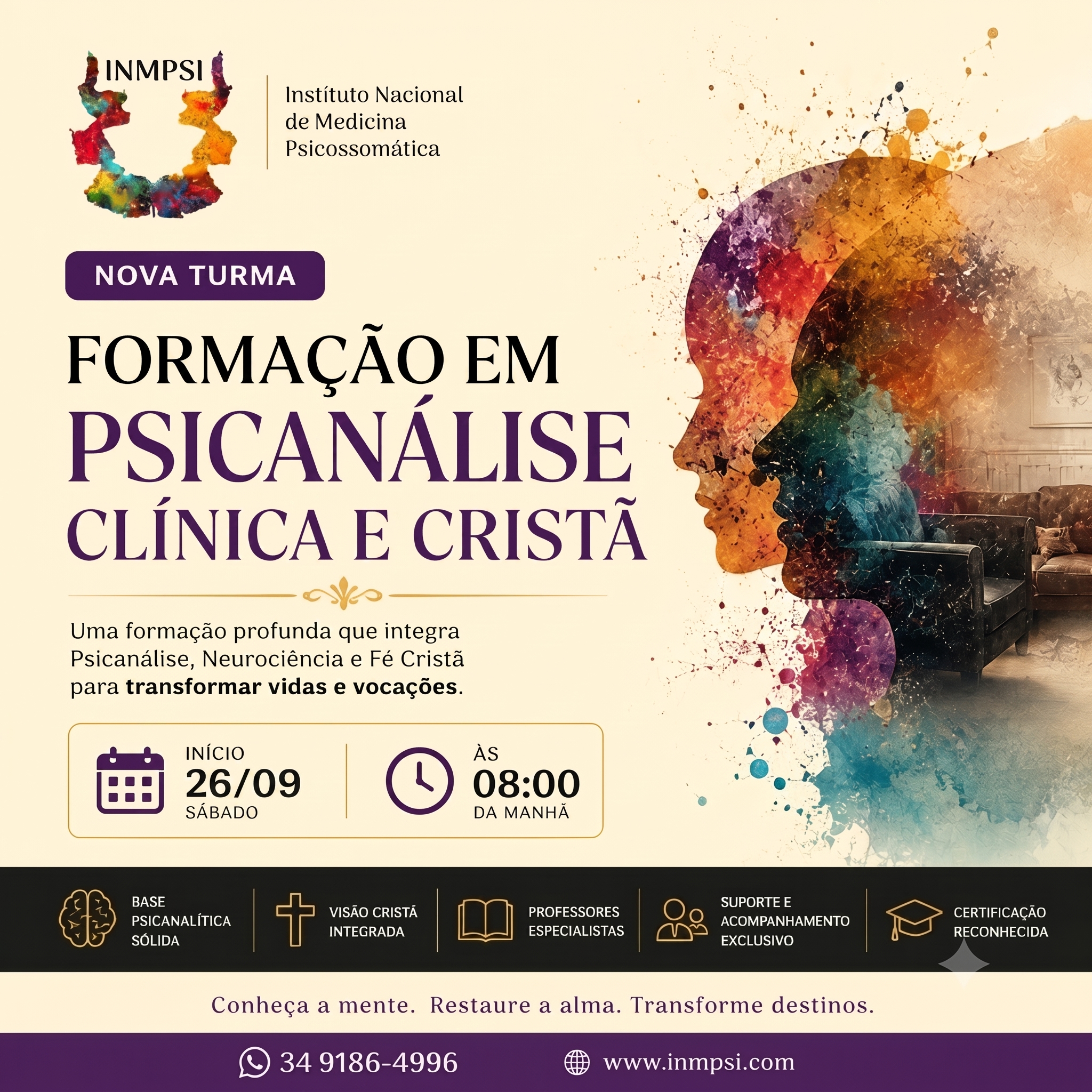 Formação em Psicanálise Clínica e Cristã!
